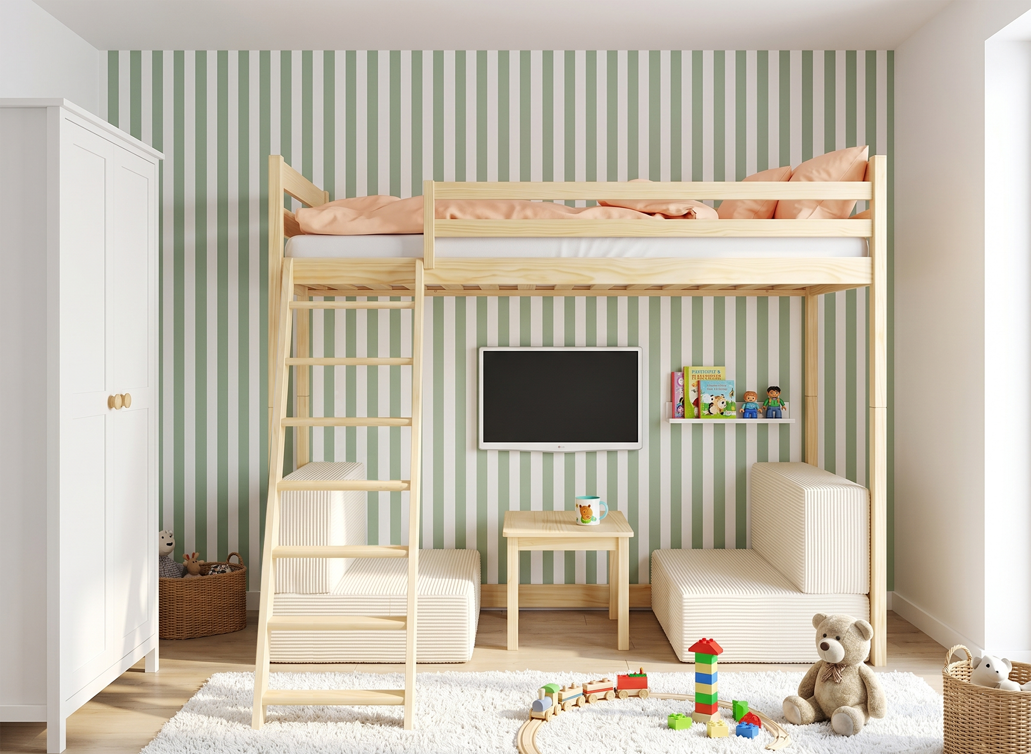 SOFENA loft bed with modular sofa – Lano Meble